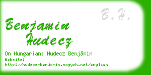 benjamin hudecz business card